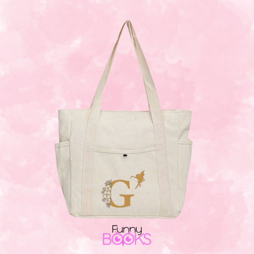 Tote bag con bolsillo para botella en beige