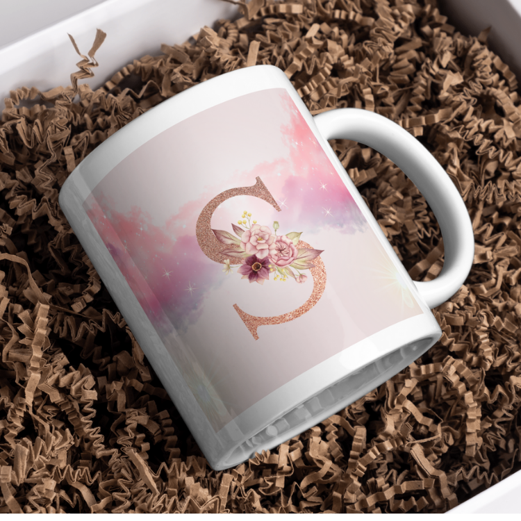 Taza inicial flores