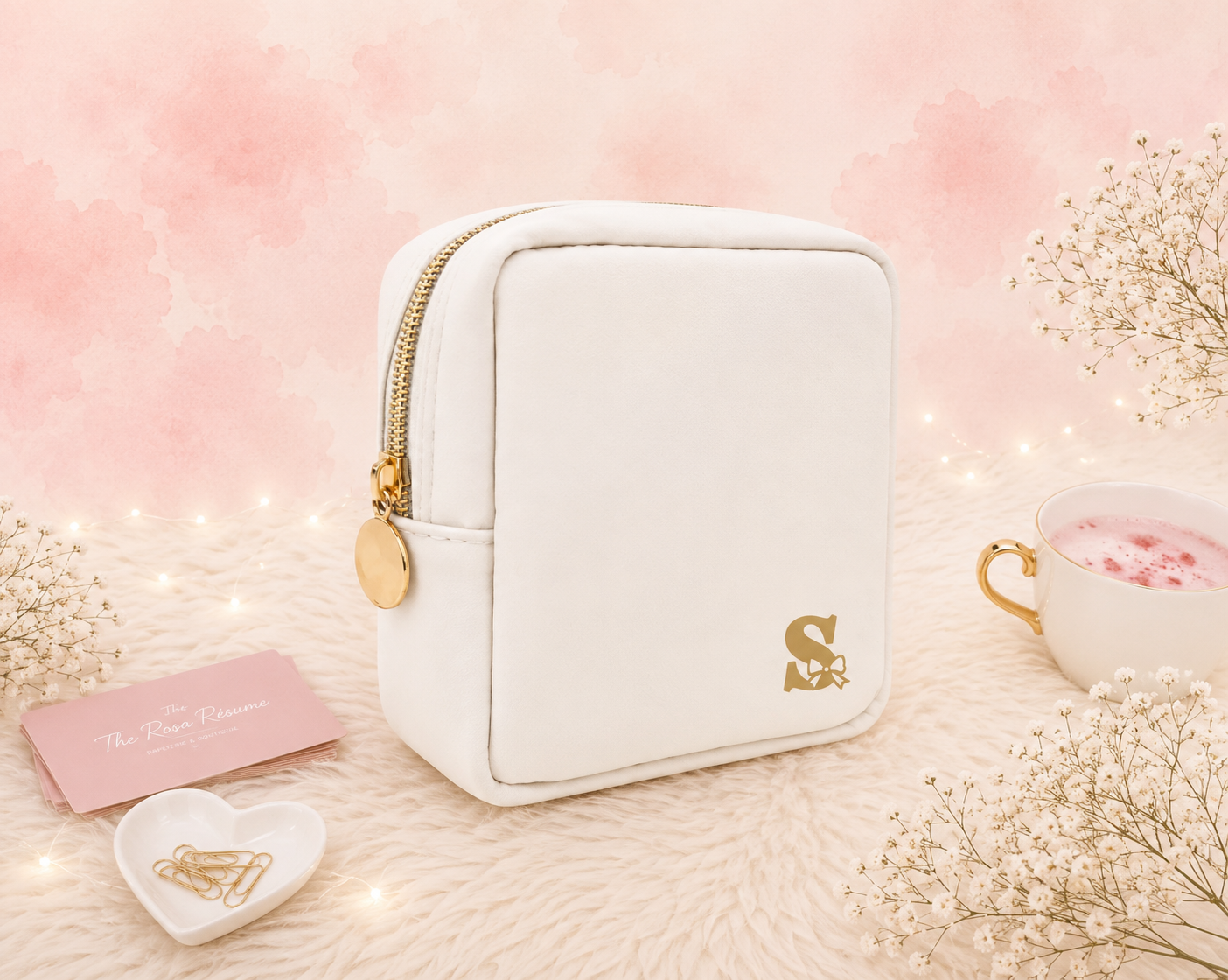 Neceser pequeño blanco personalizado