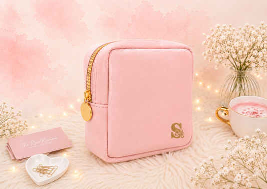 Neceser pequeño rosa personalizado