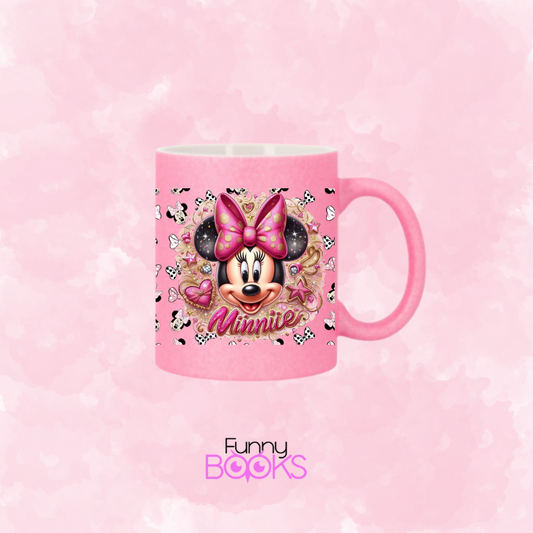 Taza rosa purpurina minie